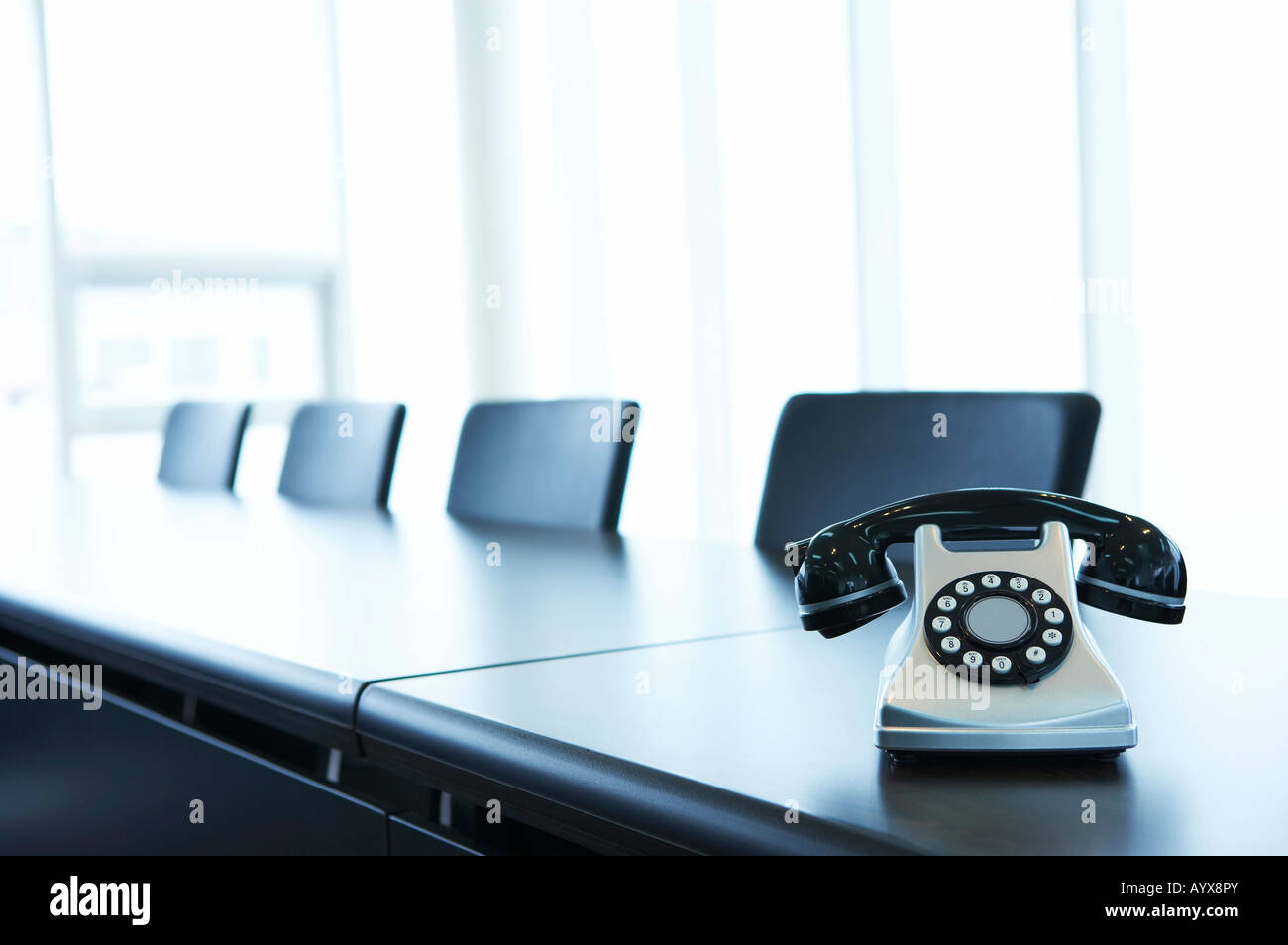 telephone on the table in the conferrence room Stock Photo Alamy