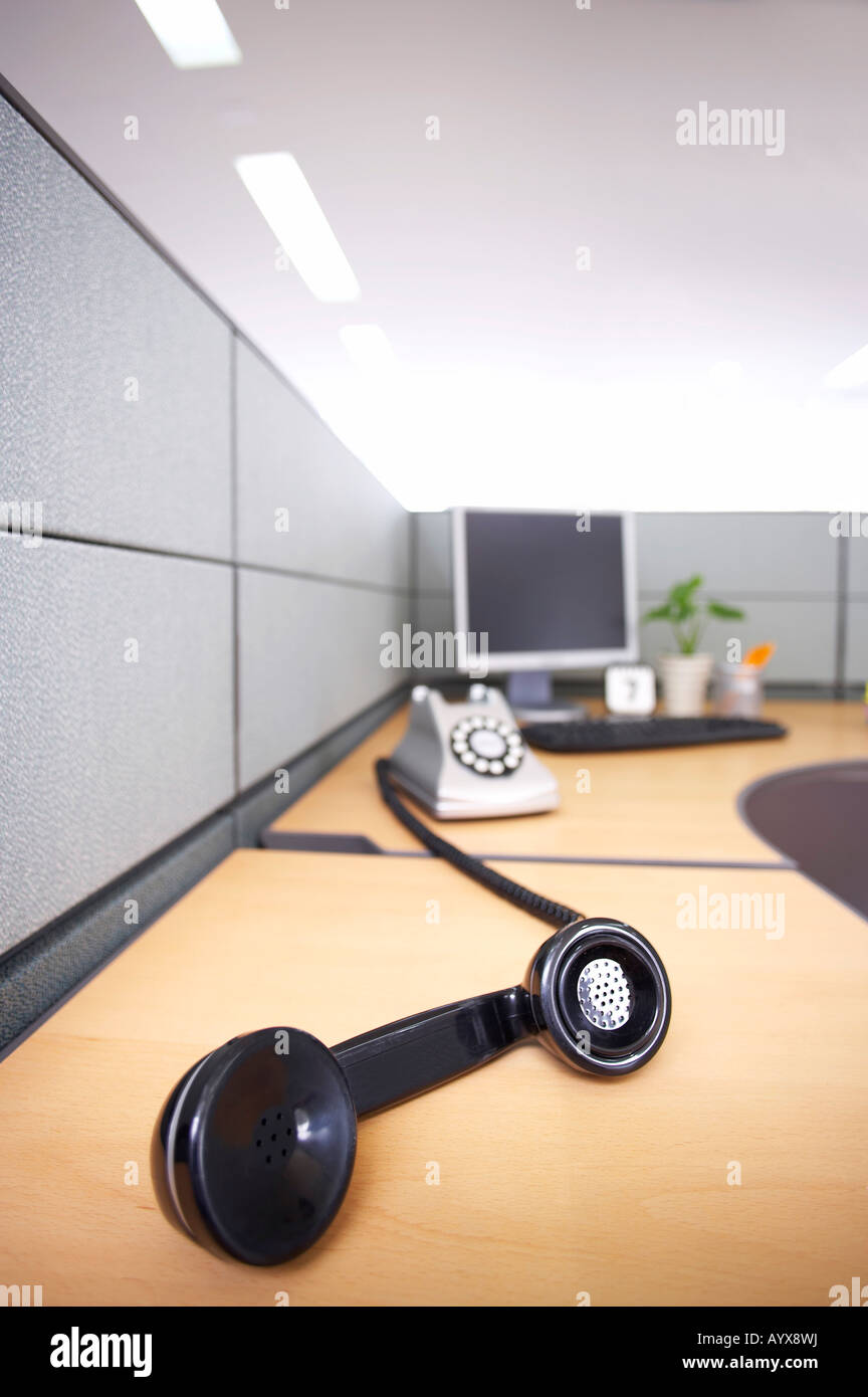telephone on the table in the office Stock Photo Alamy