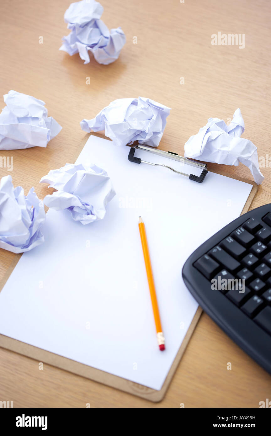 bundle of paper and pencil on the document file Stock Photo