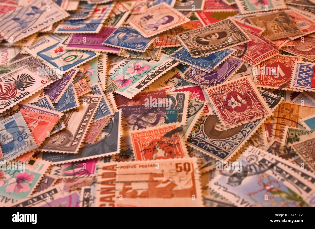 Assortment of Stamps Stock Photo Alamy