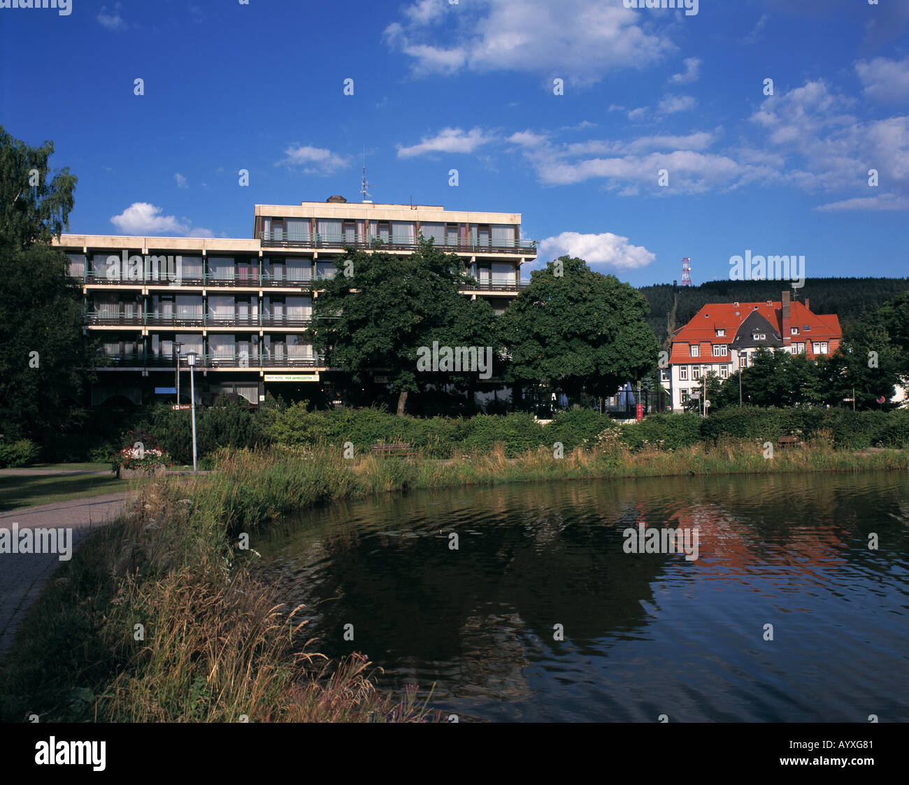 Kurpark, Kleiner Kranicher Teich, Hotel Vier Jahreszeiten, Goslar