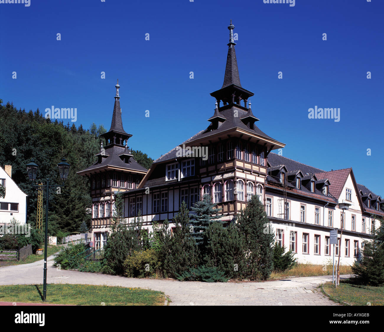 Kurhotel, Reichsbahn-Erholungsheim, Harzgerode-Alexisbad, Harz, Naturpark Harz, Selketal, Sachsen-Anhalt Stock Photo