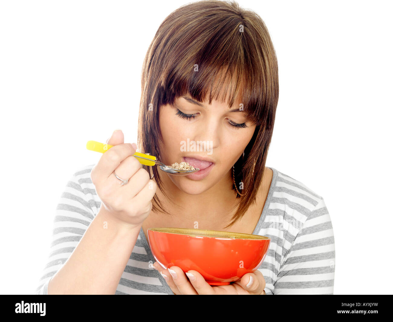 Teenager Eating Muesli Model Released Stock Photo Alamy