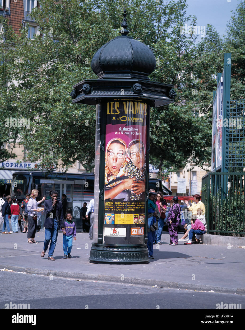 France, F-Paris, advertising column, advertising pillar Stock Photo