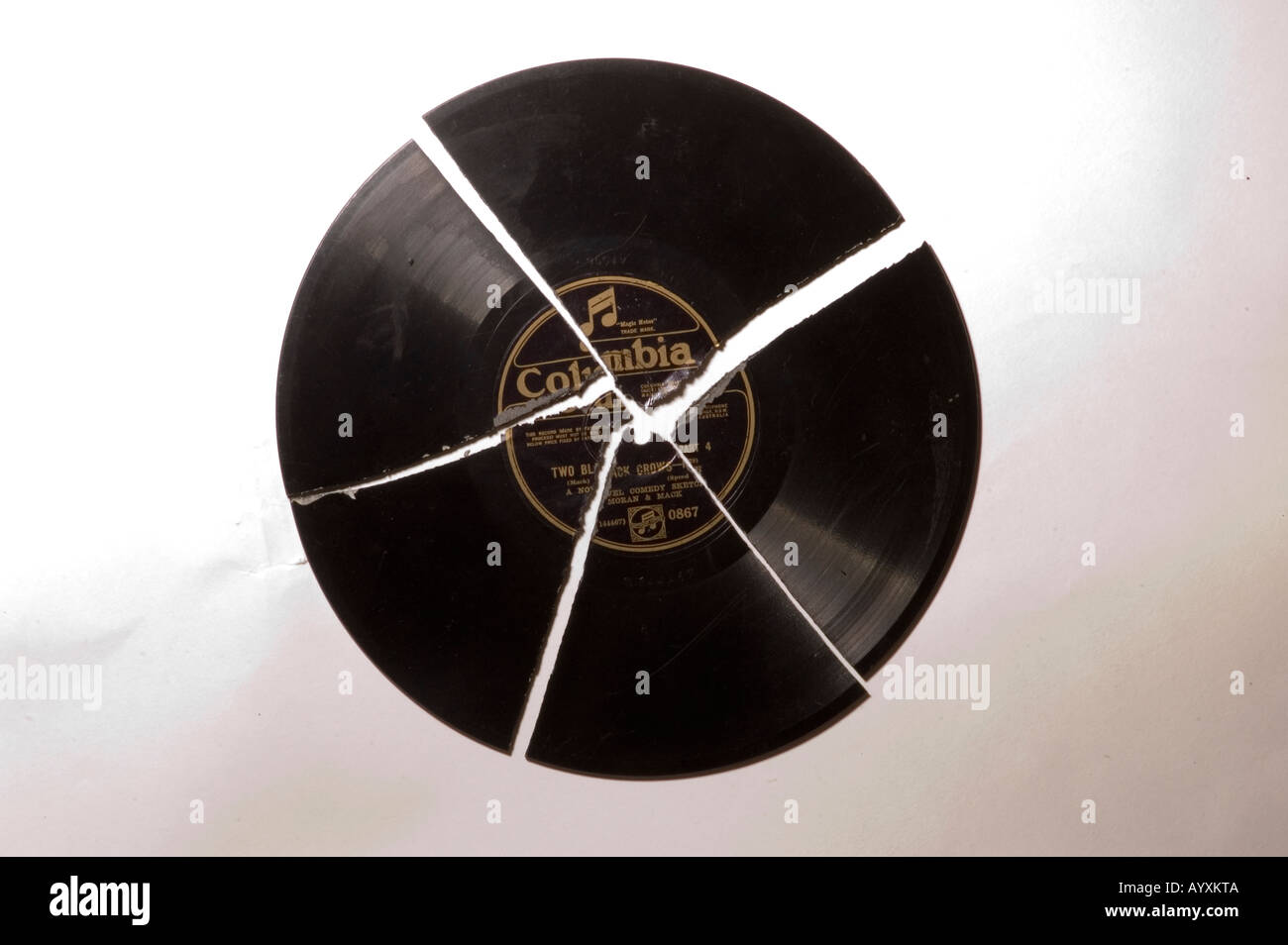 Broken record Album LP dropped Stock Photo Alamy