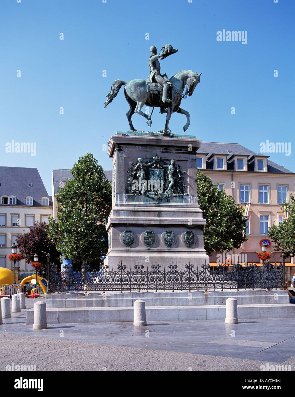 Platz Guillaume und Denkmal Wilhelm II in Luxemburg, Luxemburg Stock Photo