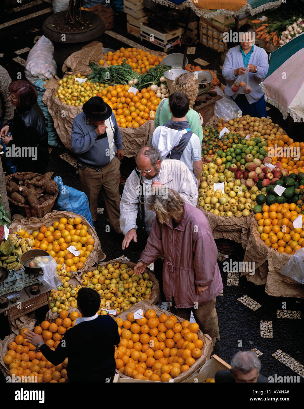 Portugal, Madeira, P-Funchal, covered market, fruit, vegetables Stock Photo