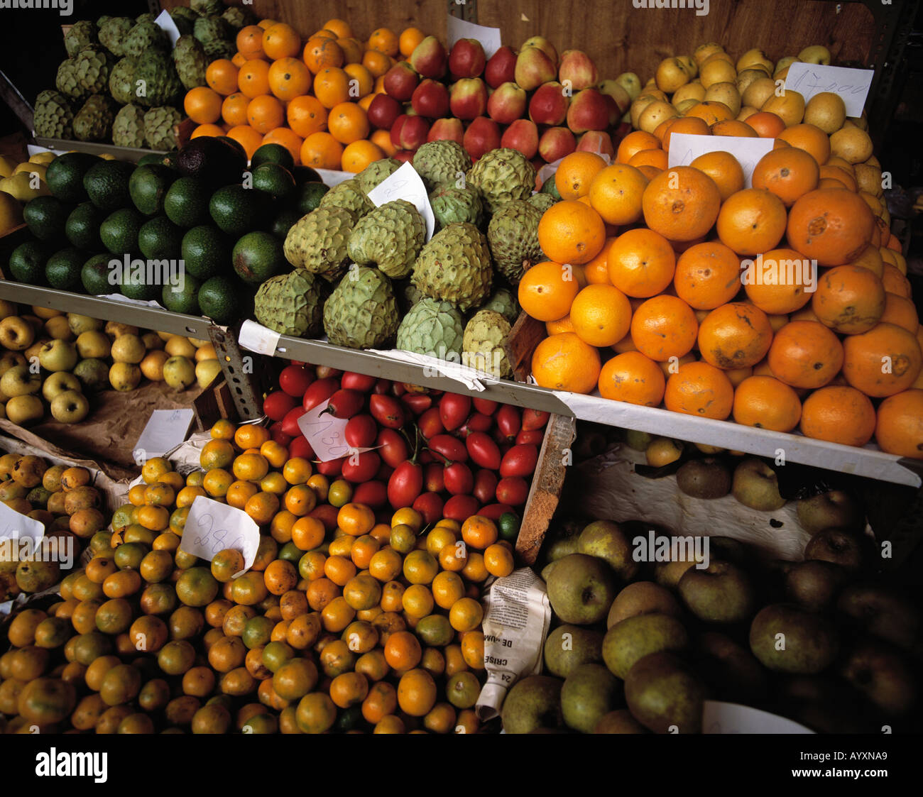 Portugal, Madeira, P-Funchal, covered market, fruit, vegetable Stock Photo