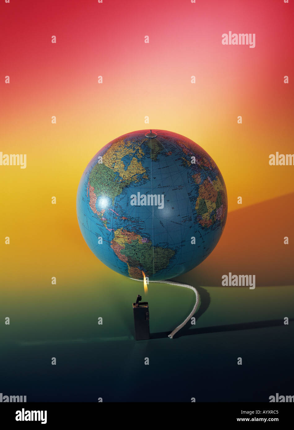 environment, globe, fuse, lighter Stock Photo Alamy