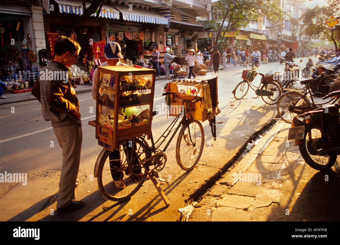 Street seller .Hanoi . Vietnam Stock Photo