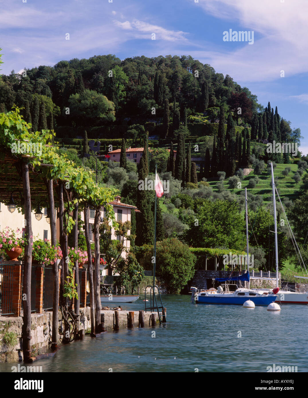 Pescallo beside Lake Como, near Bellagio, Lombardy, Italy. Stock Photo