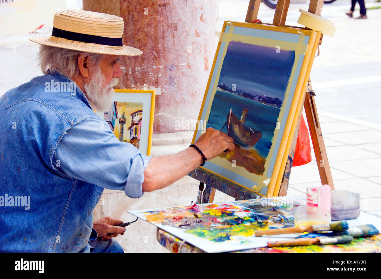 Elderly man art painting hi-res stock photography and images - Alamy