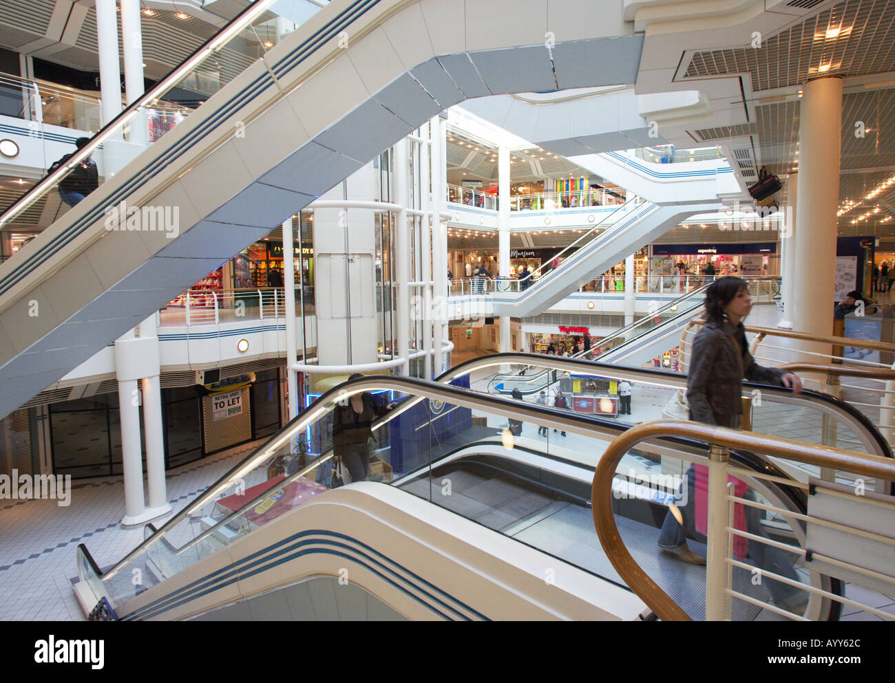 Interior of Princes Quay shopping centre Hull East Yorkshire England UK ...