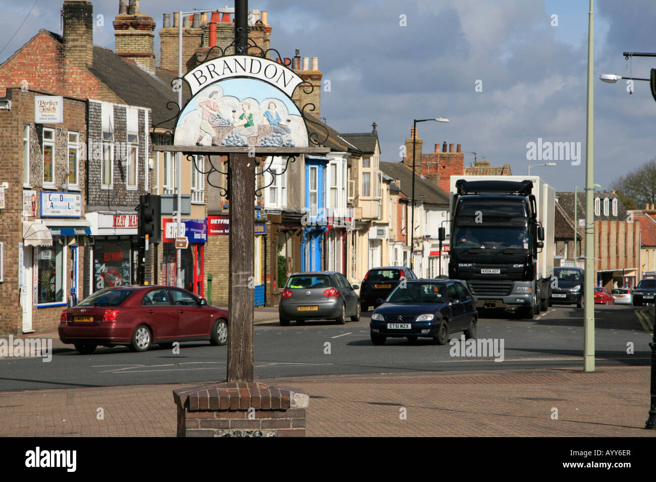 brandon town centre suffolk east anglia england uk gb Stock Photo Alamy