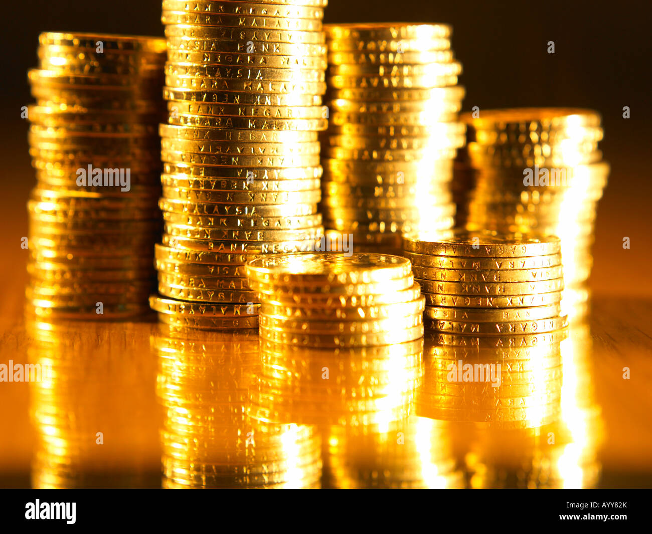 Ringgit Malaysia coins in stack Stock Photo - Alamy