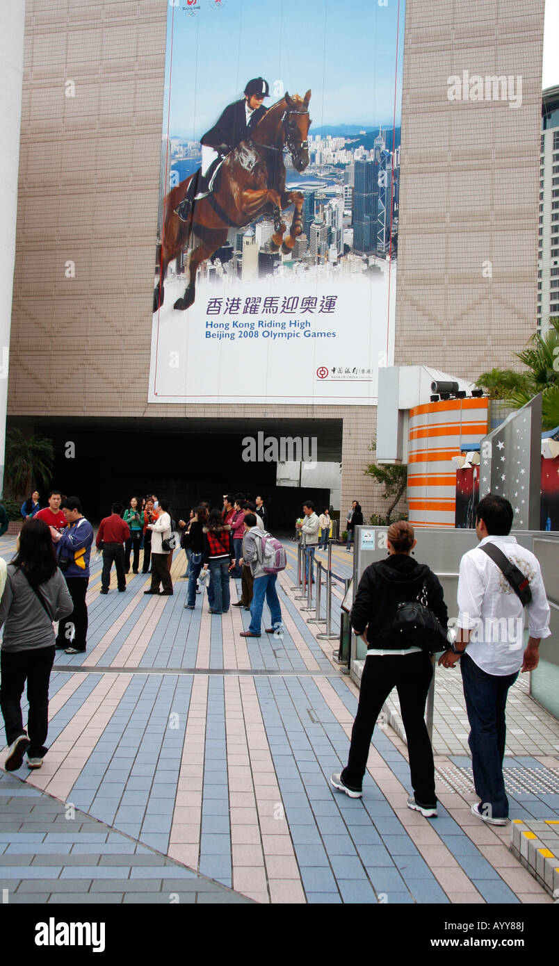 POSTER ADVERTISING 2008 EQUESTRIAN OLYMPICS IN HONG KONG ON THE AVENUE