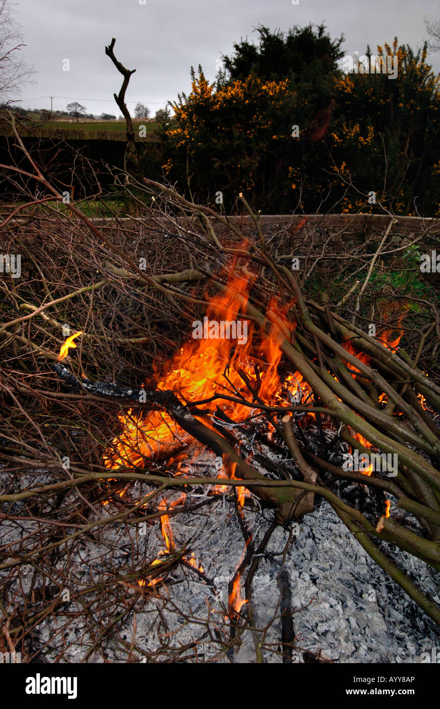 A Garden Bonfire Stock Photo Alamy
