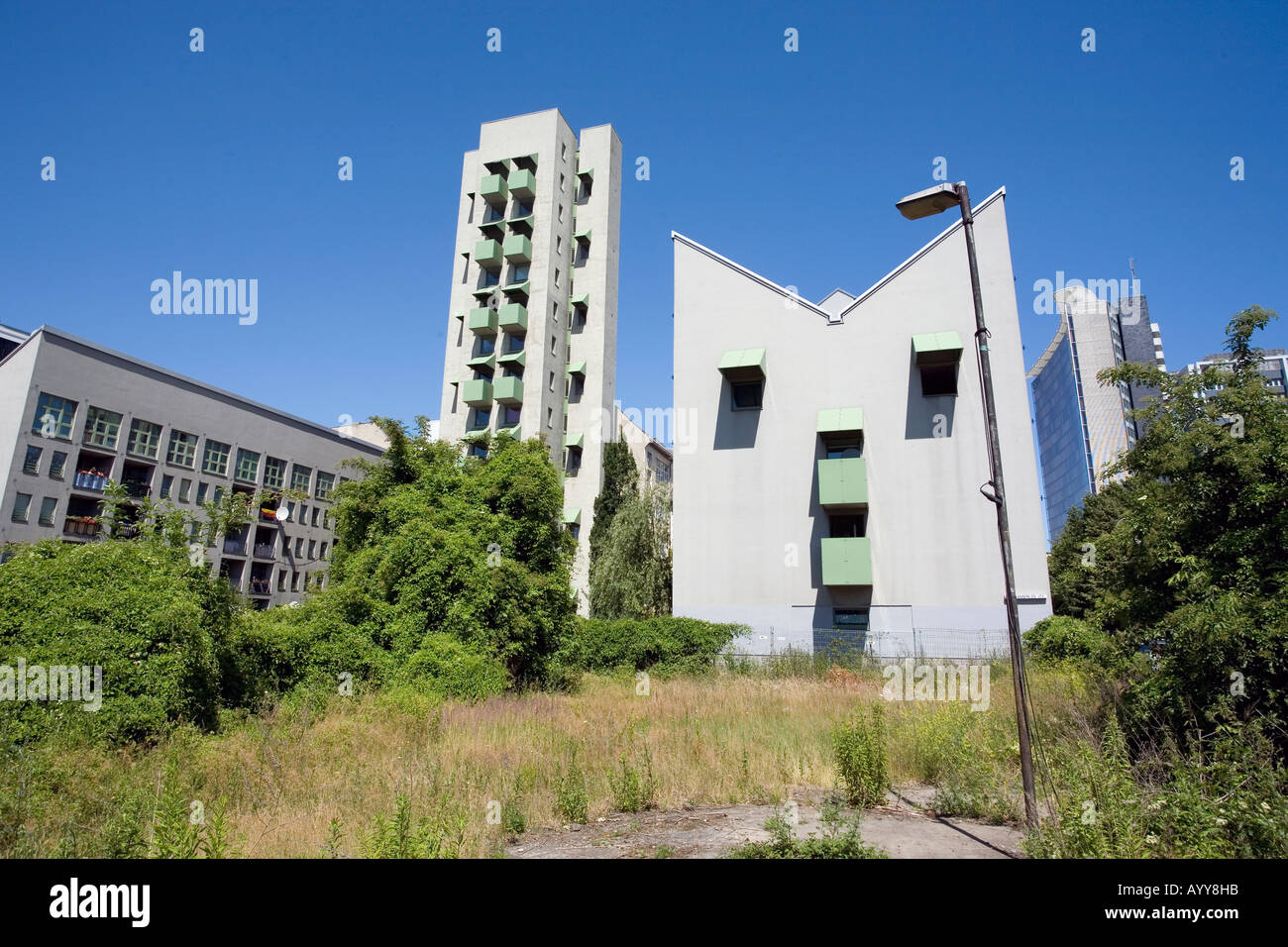 Rundown blocks of flats in a suburb of Berlin in Germany Stock Photo