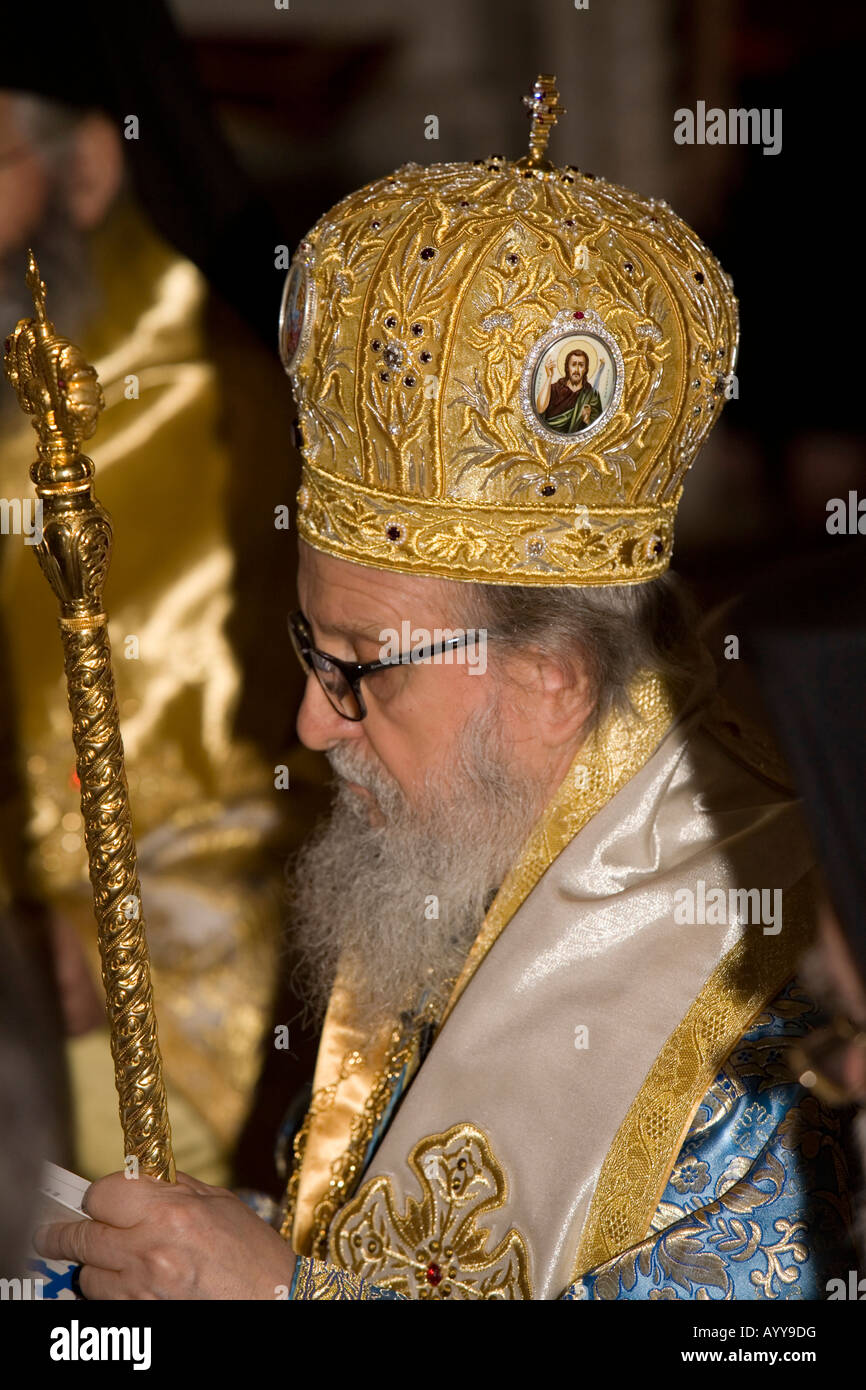 Epiphany Celebrations St Nicholas Greek Orthodox Church Tarpon Springs Florida Archbishop Demetrios Stock Photo