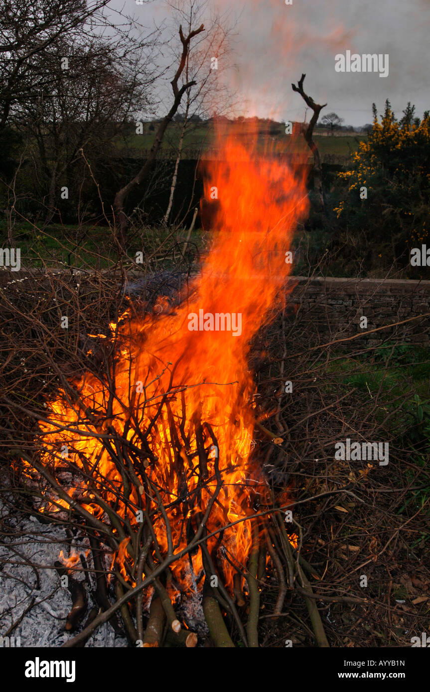 A Garden Bonfire Stock Photo Alamy