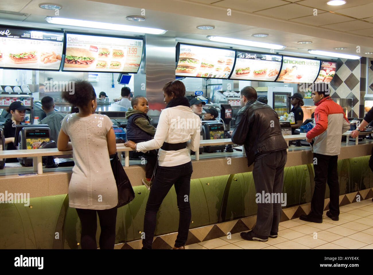 Customers at a McDonald's restaurant, England UK Stock Photo