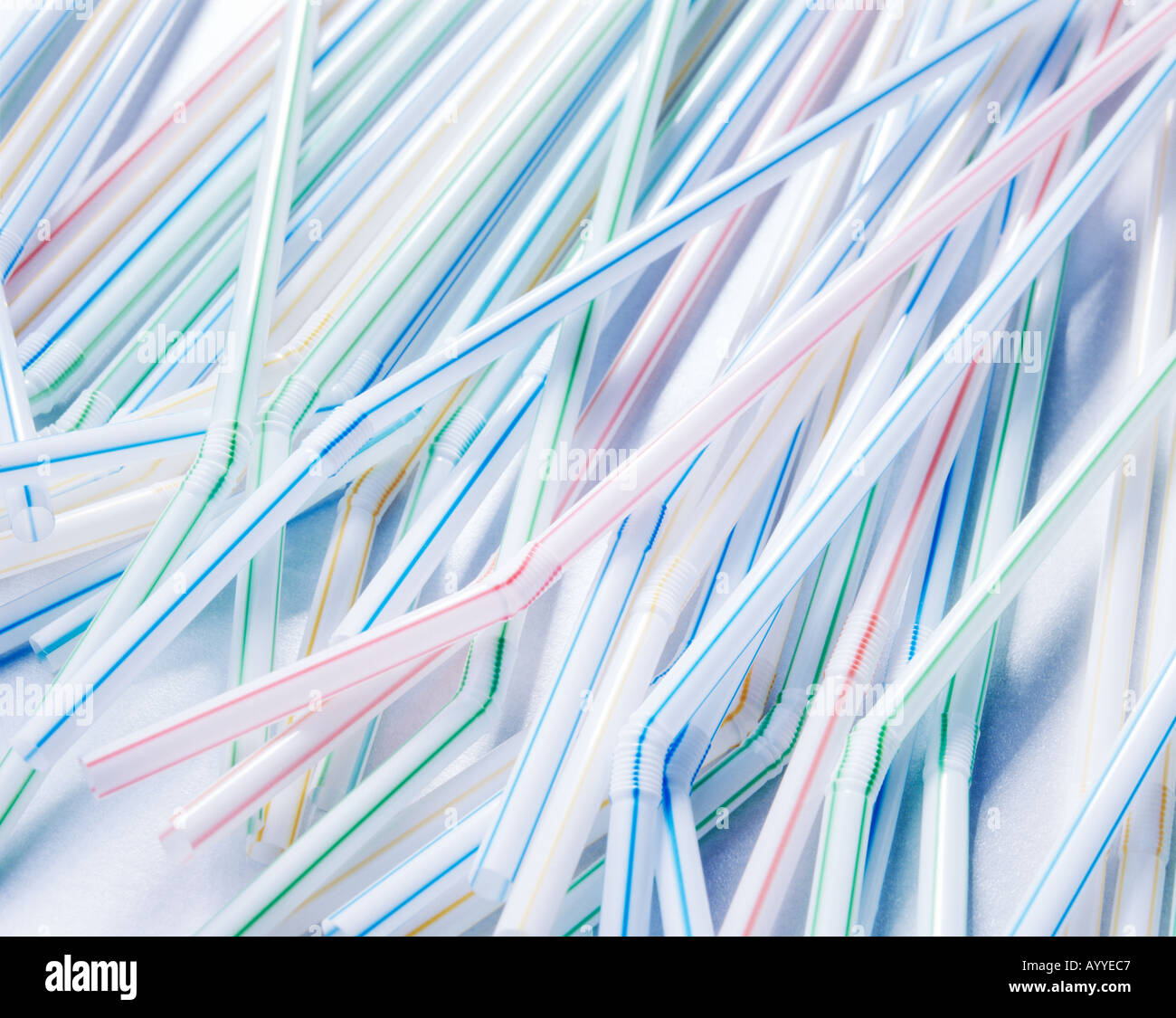 Many colour striped bending plastic drinking straws Stock Photo Alamy