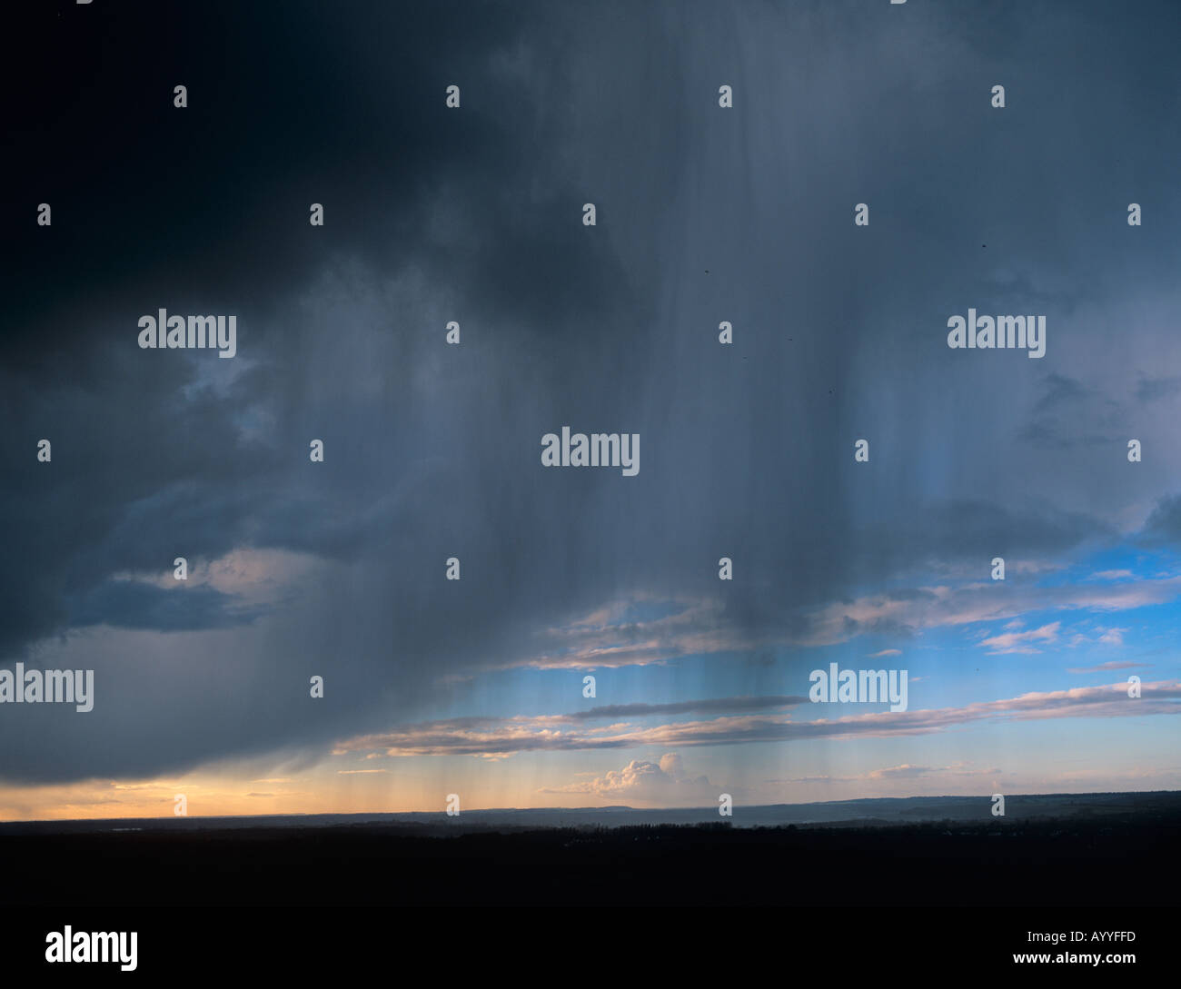 Rain in the Chilterns October Stock Photo