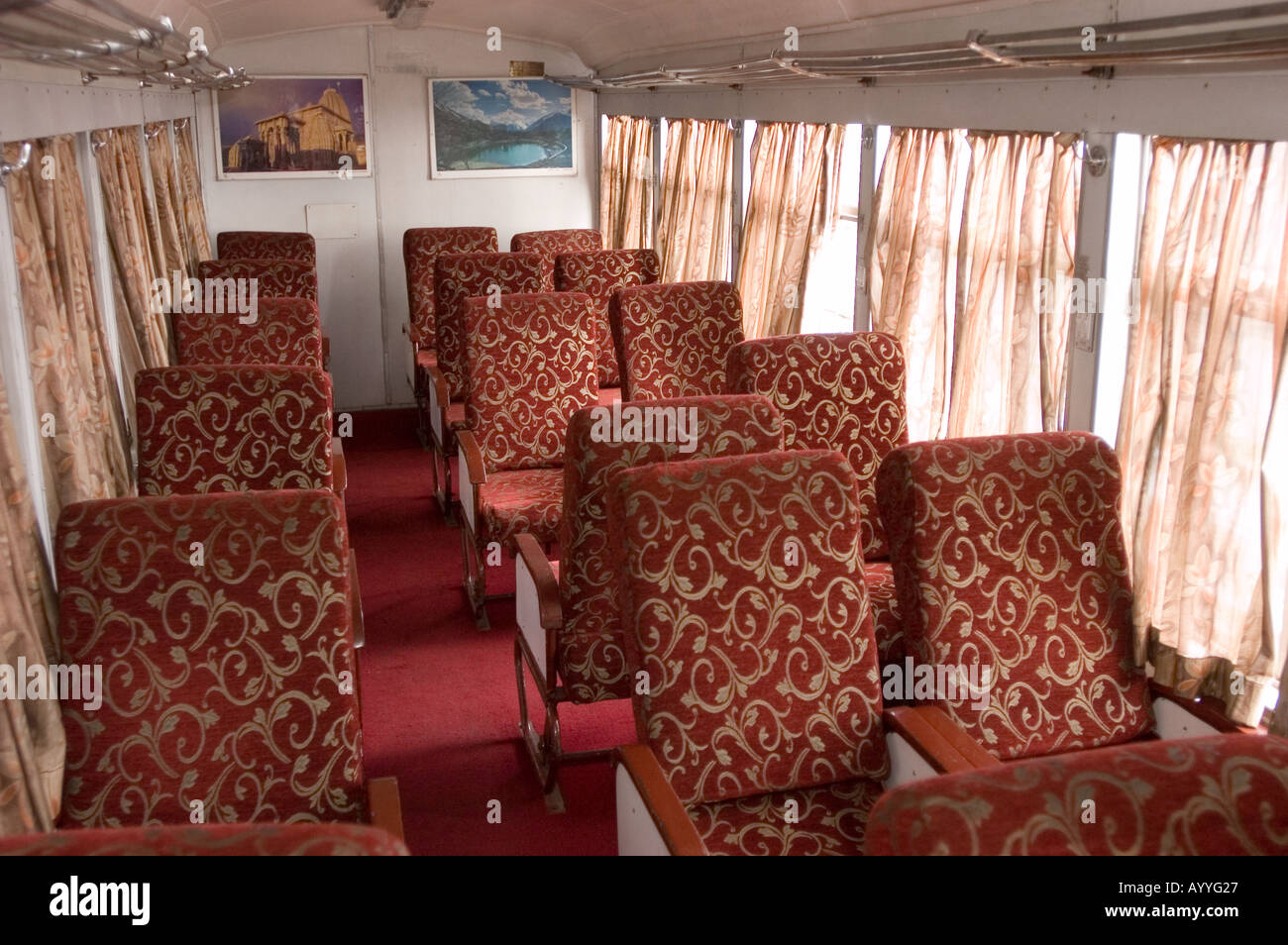 Interior of Shivalik Deluxe Express car 1 st Class Chair Car Famous