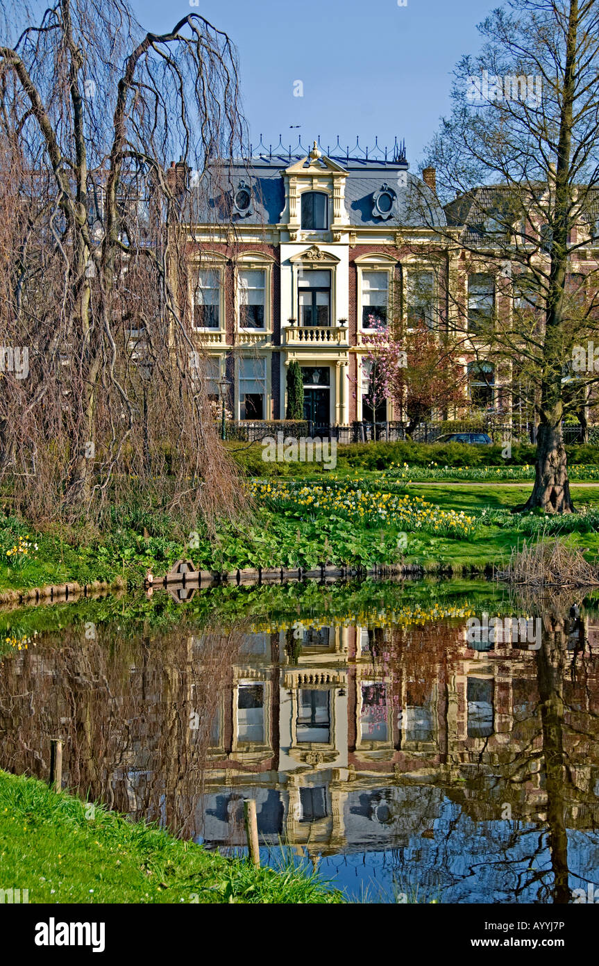Leiden netherlands holland dutch town singel plantsoen Stock Photo