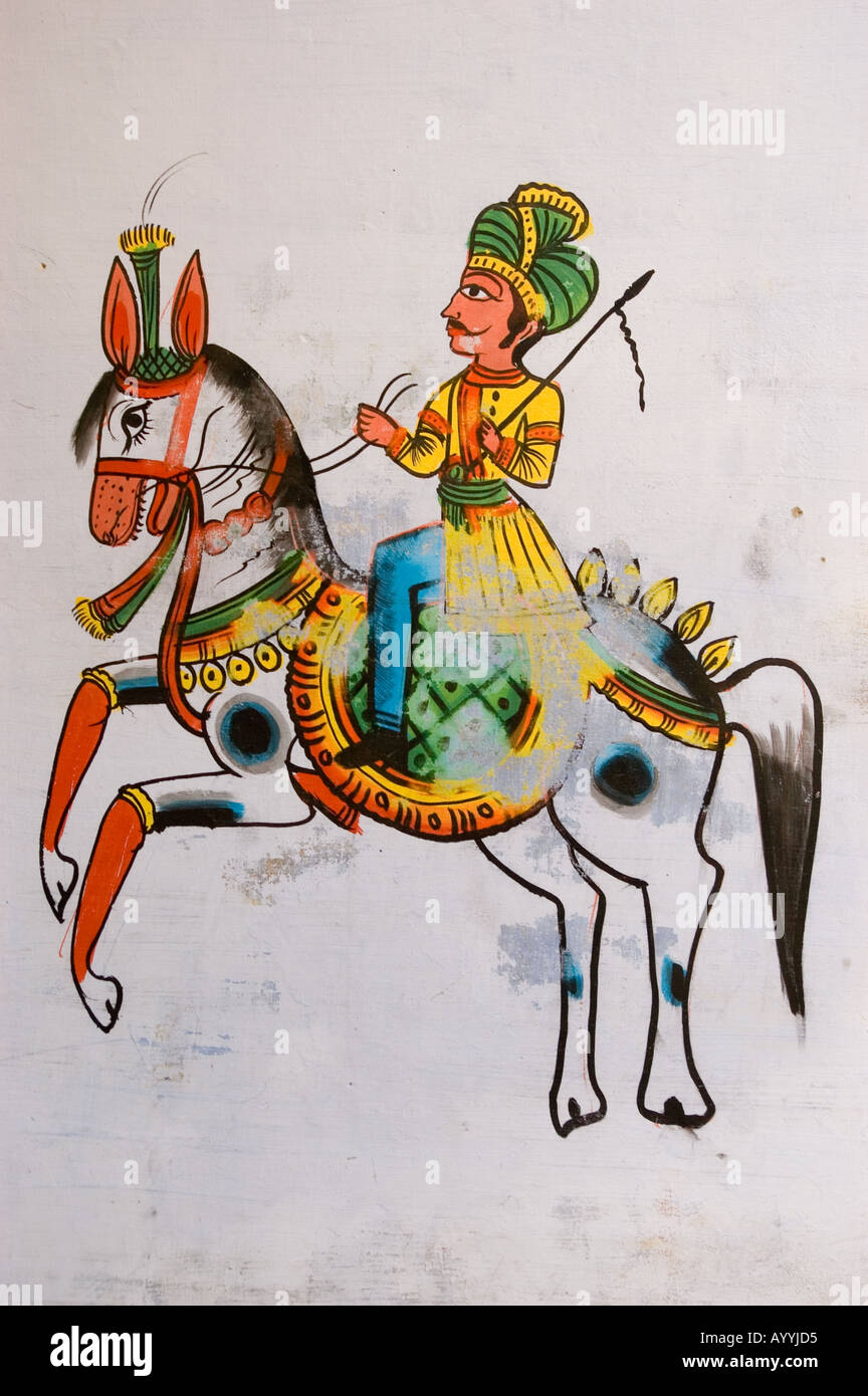India hindu warrior painting hi-res stock photography and images - Alamy