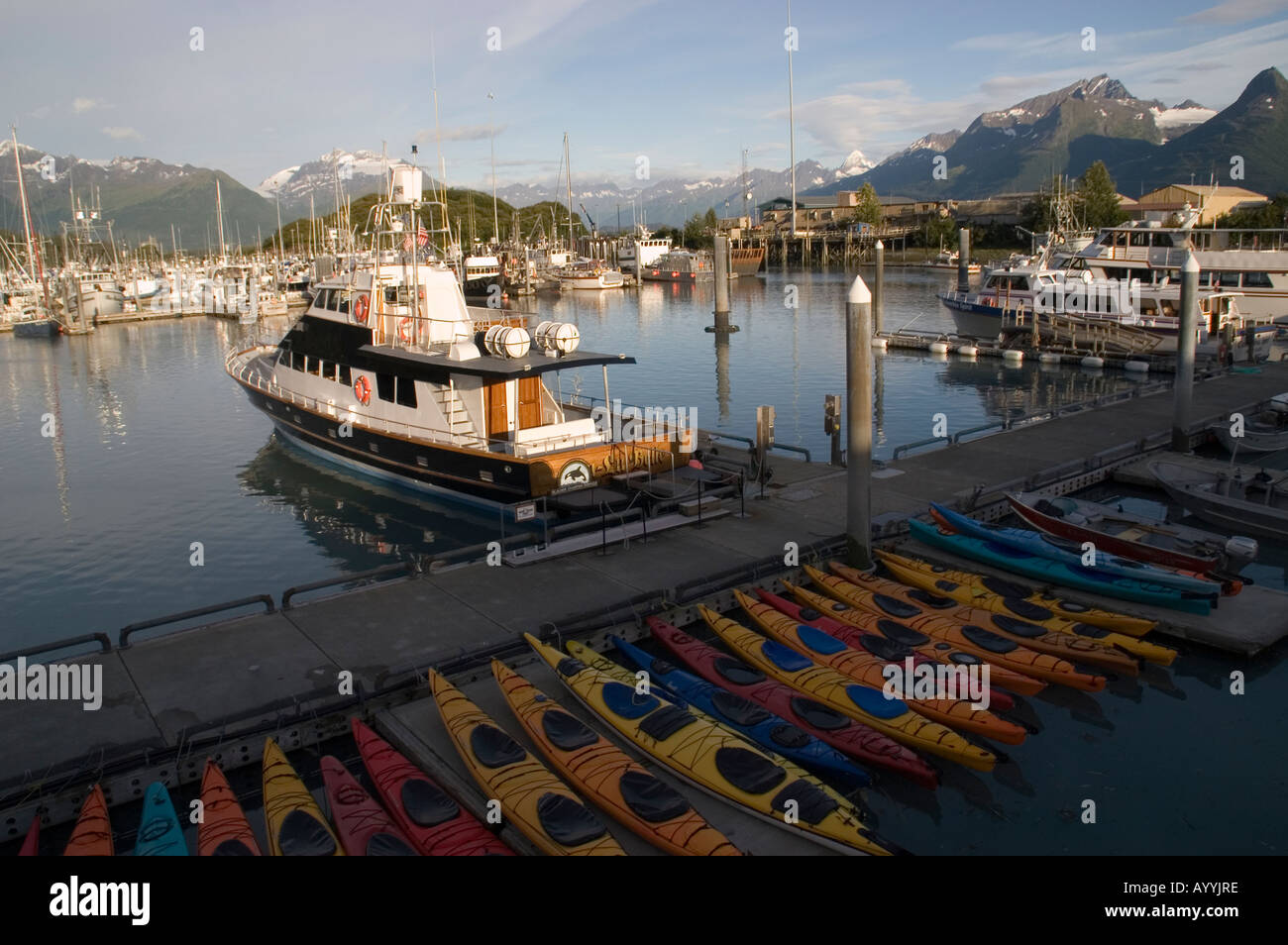 Valdez Alaska is a popular tourist and fishing destination in southcentral Alaska on Prince William Sound Stock Photo