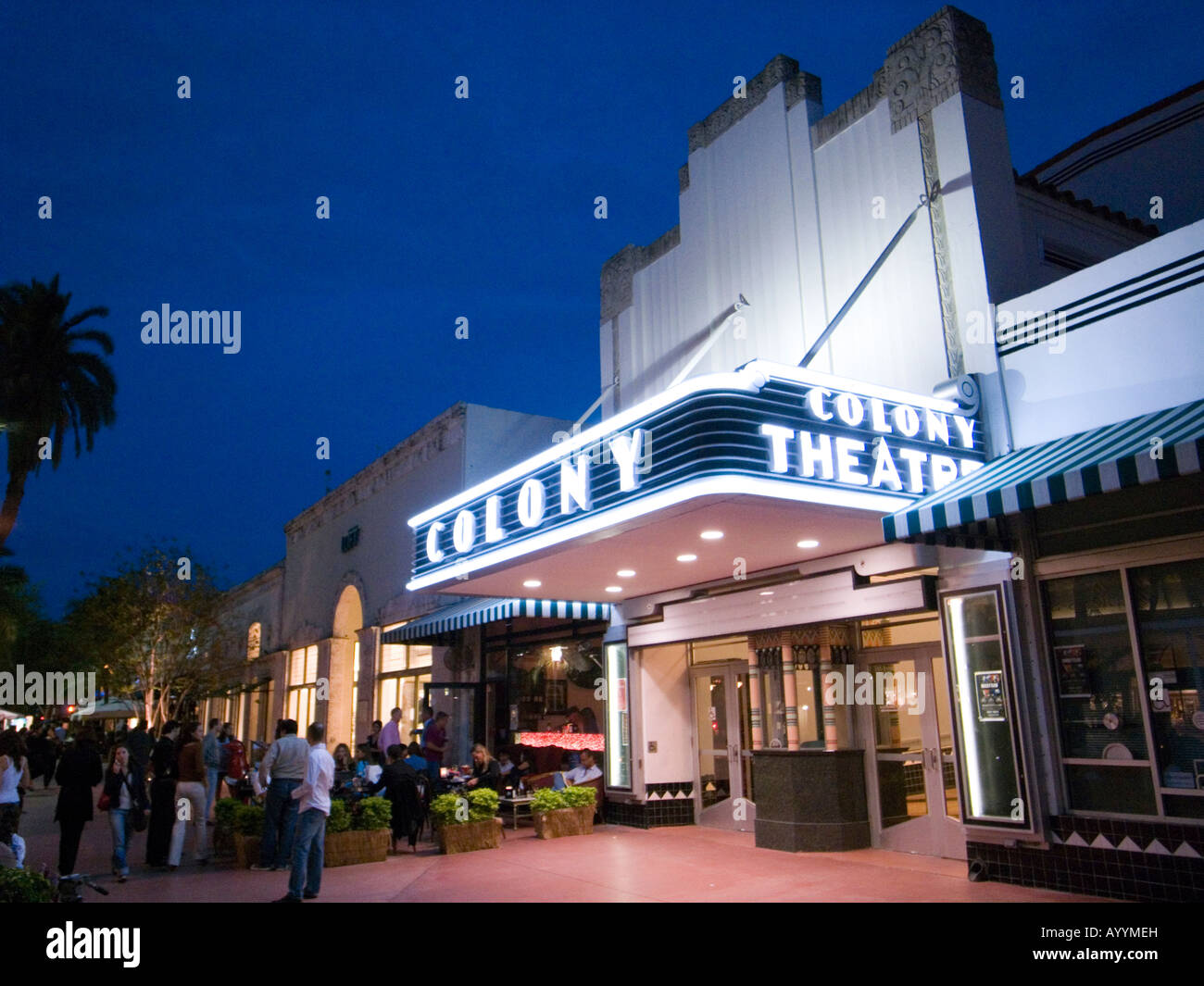 The Colony Theatre on Lincoln Road Mall Miami USA Stock Photo