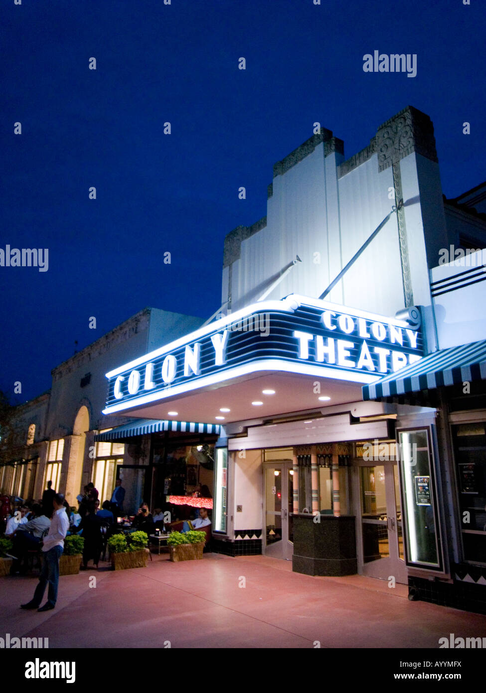 The Colony Theatre on Lincoln Road Mall, Miami, USA Stock Photo