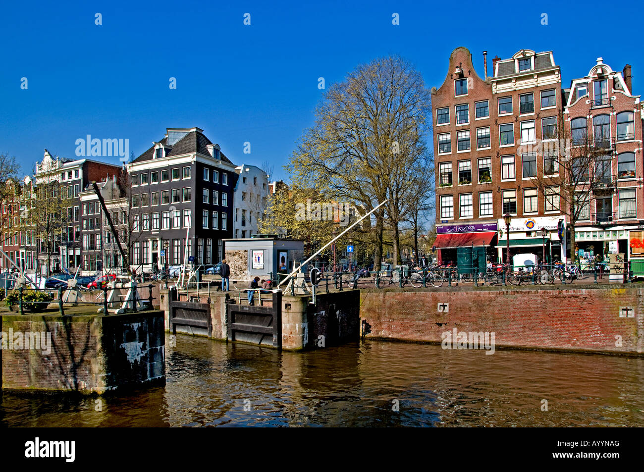 Amsterdam Holland The Netherlands Nederland Dutch City Architecture Typical Town Centre Monument Stock Photo