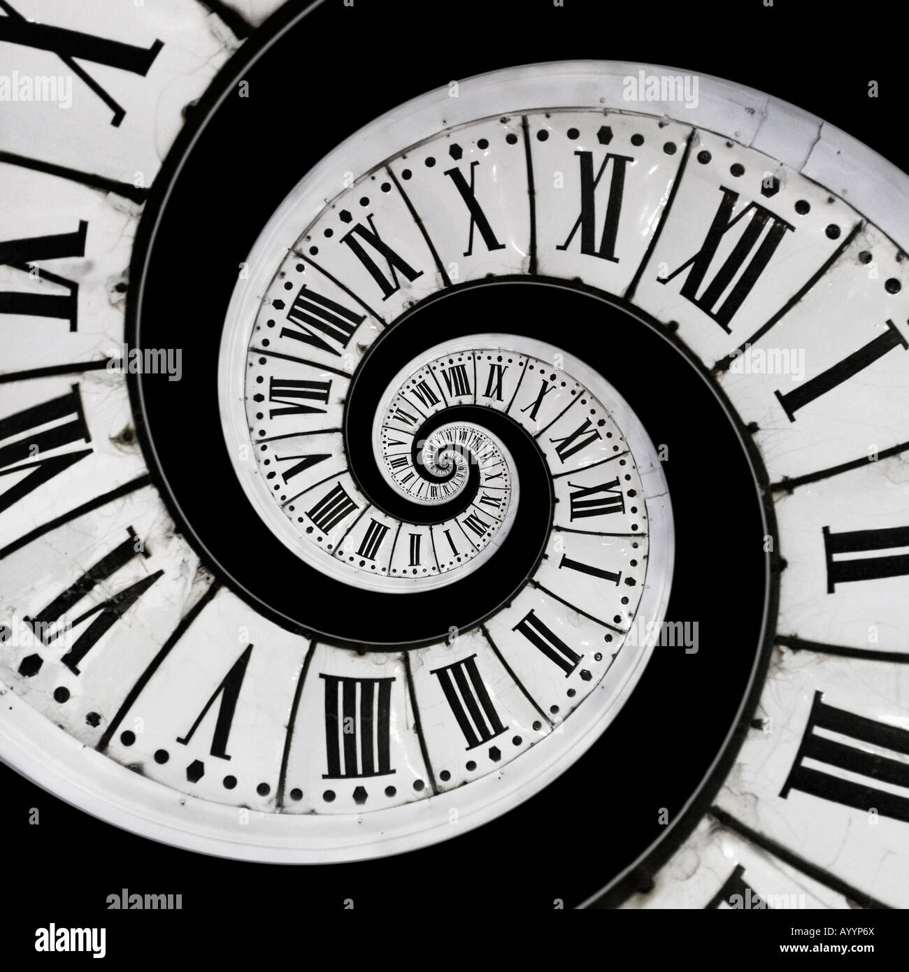 Placement At The Centre Of An Old Clock Face Of A Small Copy Of The Same Clock Face Mise En Abime D Un Cadran D Horloge Stock Photo Alamy