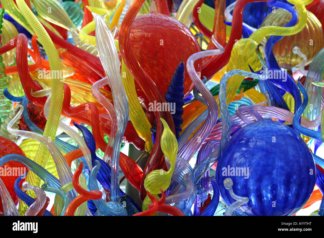 Chilhuly glass sculpture at Joslyn Museum in Omaha NE. Stock Photo