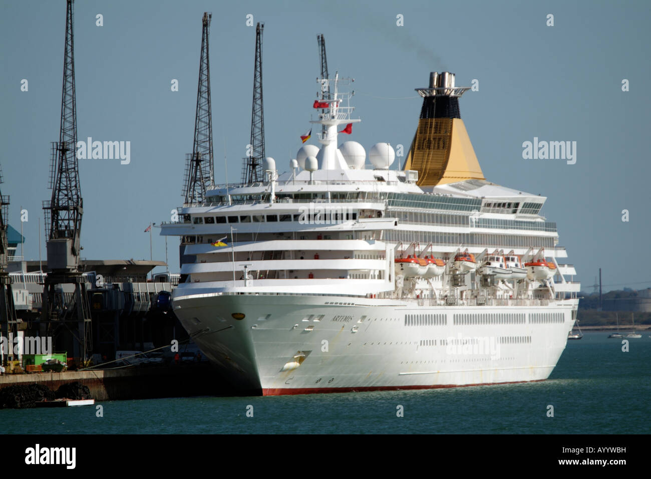 Artemis Cruise Ship Alongside on the Queen Elizabeth II Terminal in the Port of Southampton England Stock Photo