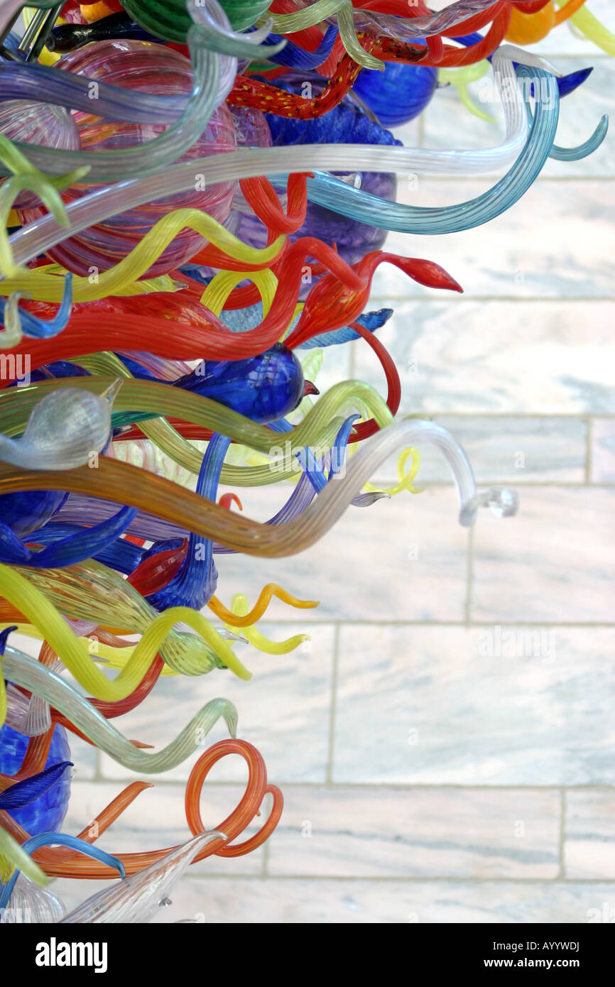 Chihuly's glass sculpture at Joslyn Museum Omaha NE. Stock Photo