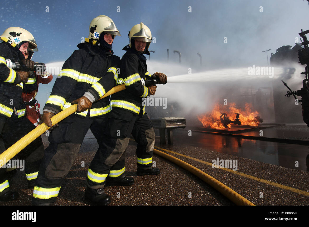 Port of Rotterdam Maasvlakte Falck Risc Fire and Safety Training Stock ...