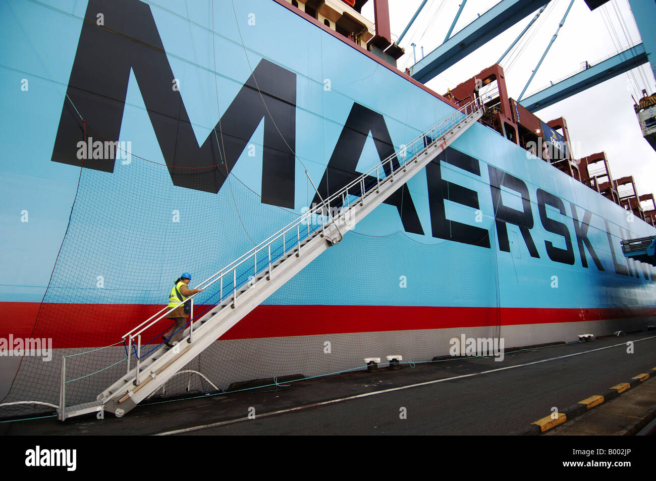 Port of Rotterdam the bridge of the Estelle Maersk the largest