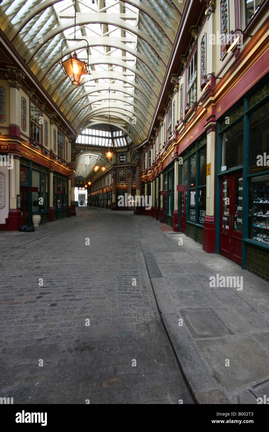 Leadenhall, Market, London, England, history, heritage, tourism, tourist, attraction, architecture, building, commerce, trade, Stock Photo