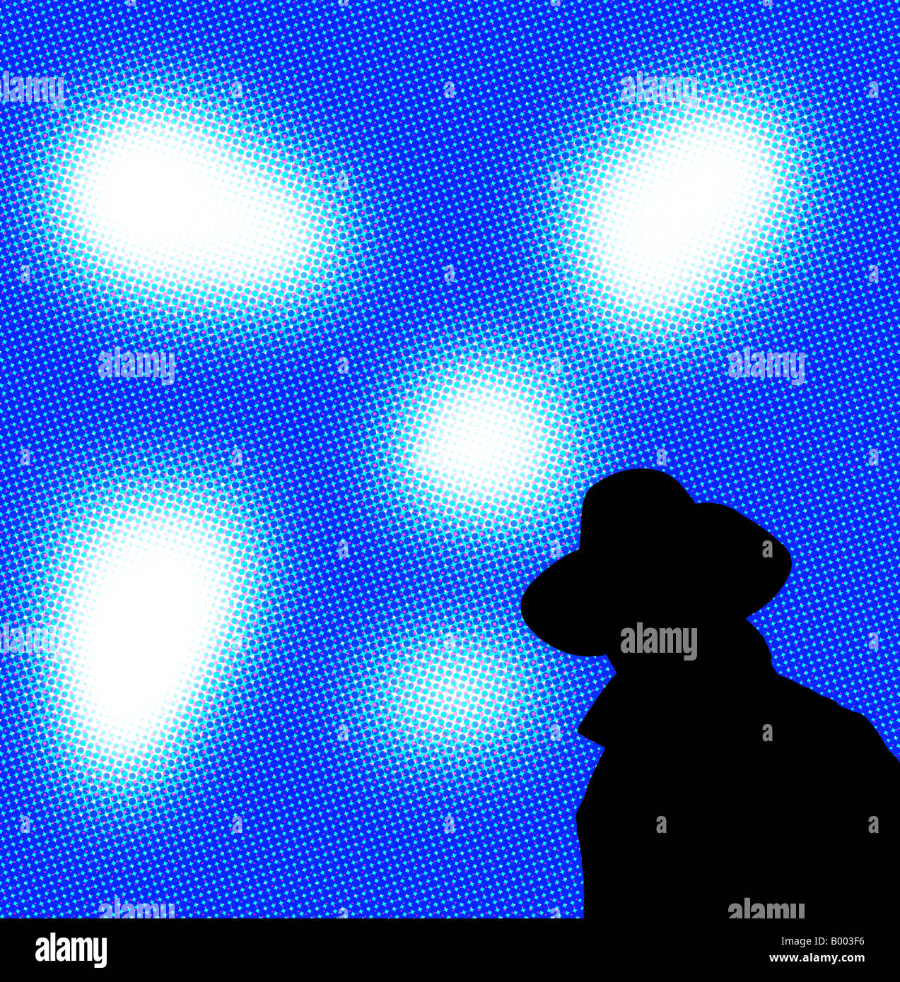 man dressed in black abstract background Stock Photo