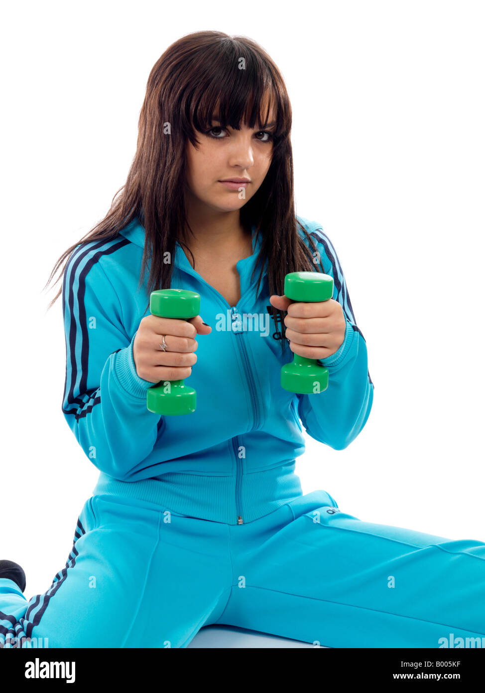 Young Woman Lifting Weights Model Released Stock Photo - Alamy