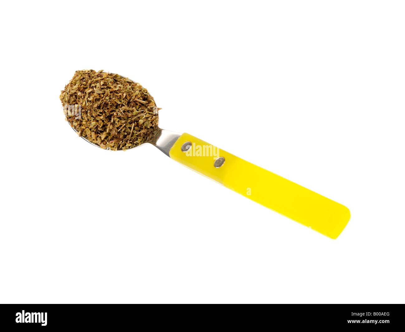 Spoonful Of Dried Oregano Seasoning Herb Or Cooking Ingredient Isolated