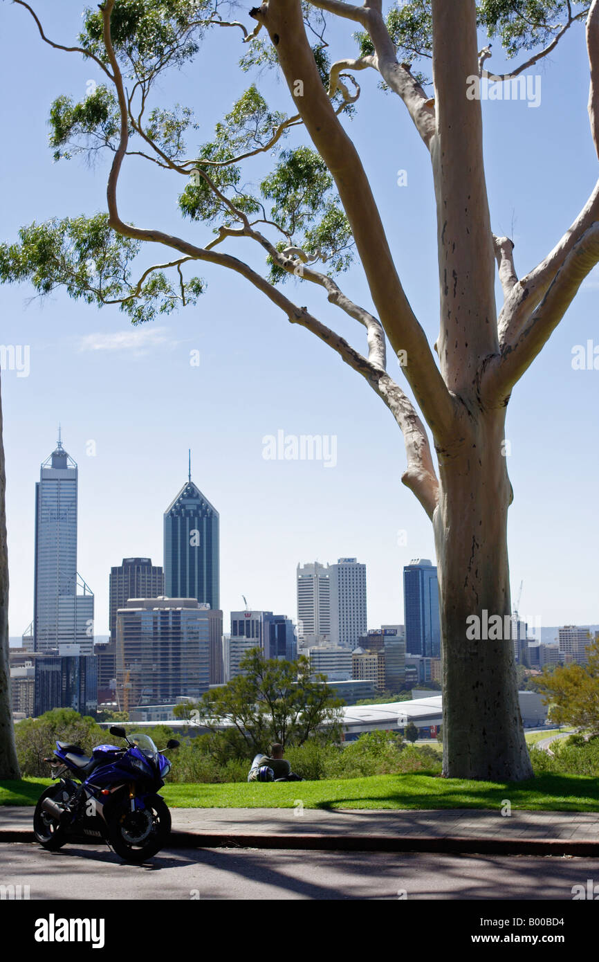 View of Perth city from Kings Park. Stock Photo