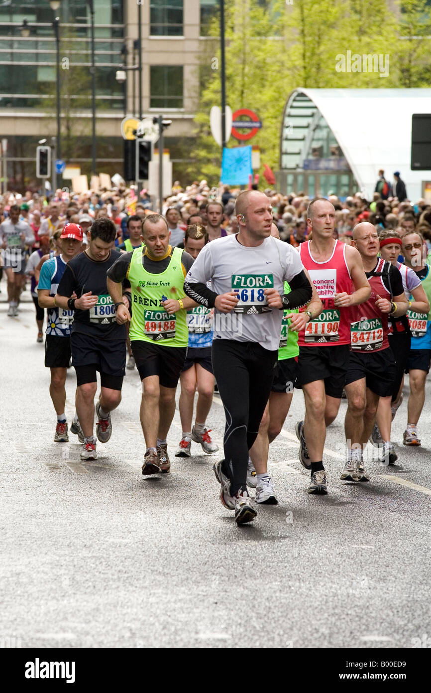 Charity runners at the London marathon 2008 Stock Photo