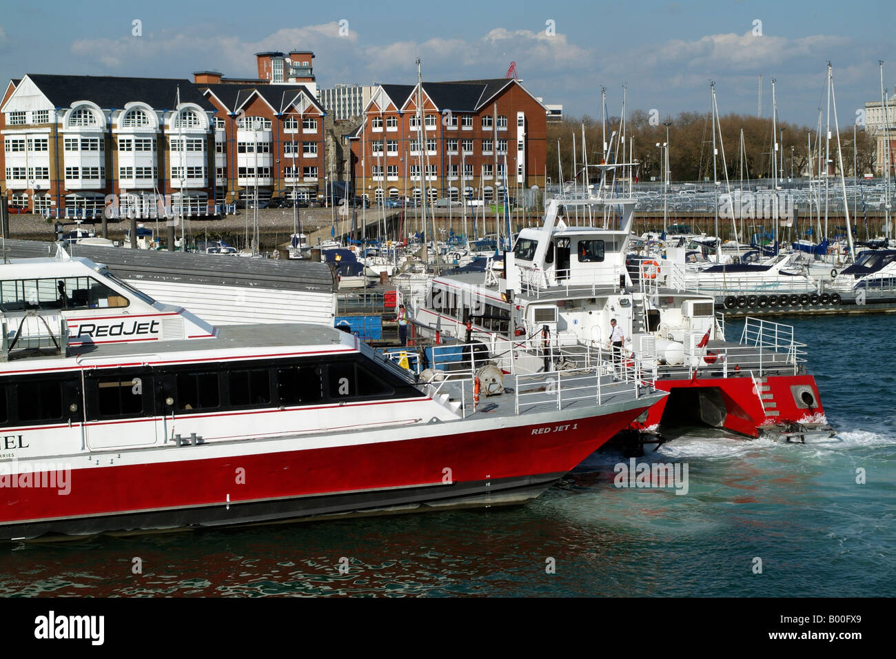 Red Jet Catamarans operated by Red Funnel Company at Town Quay