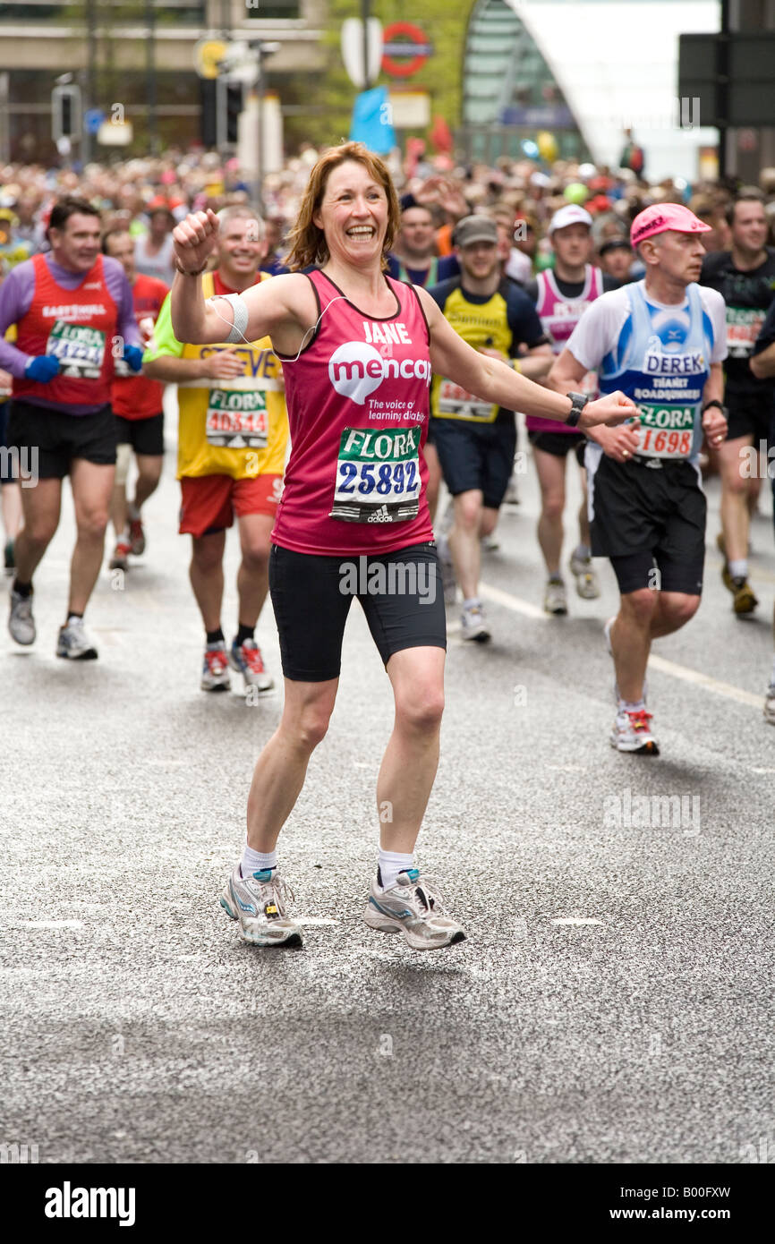 Charity runners at the London marathon 2008 Stock Photo Alamy