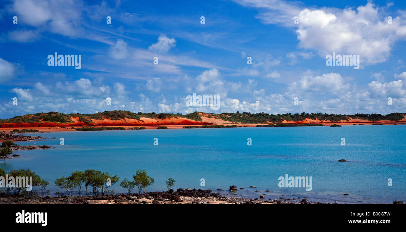 Turquoise waters of Roebuck Bay Broome Western Australia Stock Photo