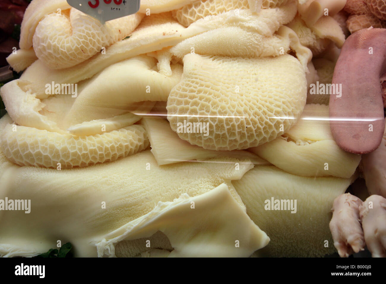 Tongue and Tripe on a Butchers Stall. Mercat de La Boqueria Food Market ...